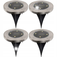 Lampa Solarna Zestaw Komplet 4szt Lampy Ogrodowe Wbijane w Podłożę Mocne