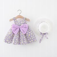 SUKIENKA LETNIA Z KAPELUSZEM KWIATY UROCZA 86/92