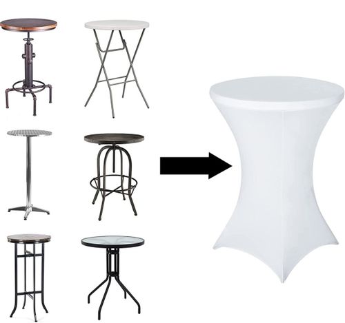Pokrowiec na stolik koktajlowy BIAŁY 80 cm na Arena.pl
