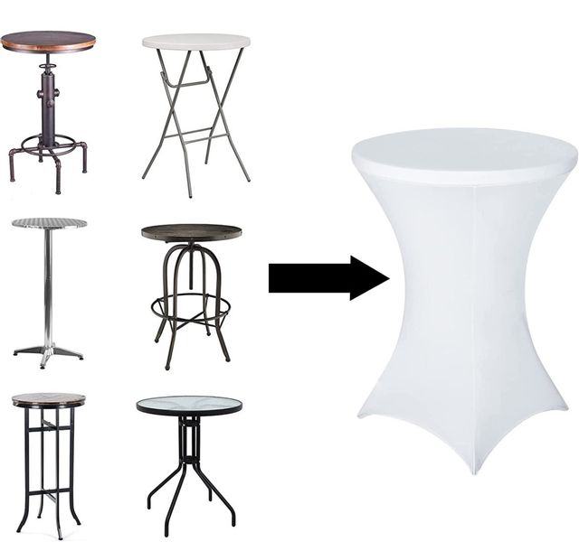 Pokrowiec na stolik koktajlowy BIAŁY 80 cm zdjęcie 14