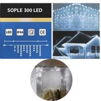 SOPLE ZEWNĘTRZNE KURTYNA LAMPKI ŚWIĄTECZNE 300 LED BIAŁY IP44 PROGRAMY XXL