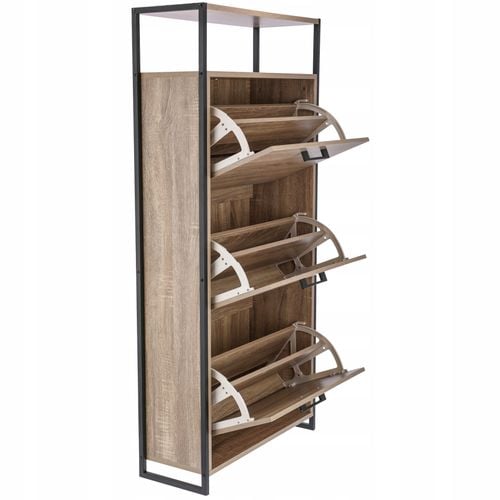 szafka na buty regał 3 komory obuwie komoda pojemna do przedpokoju loft na Arena.pl