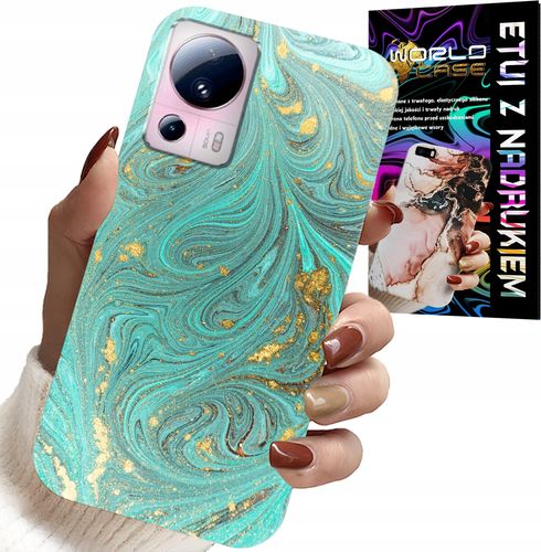 ETUI DO XIAOMI 13 LITE - MARMURKOWE WZORY + SZKŁO HARTOWANE na Arena.pl