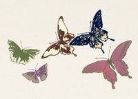 Plakat 18x13cm Butterfly 21, Sekka Japoński Vintage do Salonu