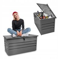 SKRZYNIA OGRODOWA 400L BALKONOWA KUFER SIEDZISKO - ORTO I 400 L ANTRACYTOWA