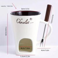 Zestaw do fondue: kubki do topienia czekolady z widelcami i europejską świeczką – White no candles