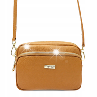 Torebka skórzana DOLLARO crossbody MiaMore GOLD camel-1