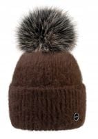 Zimowa Damska Czapka Dziana Ciepła Wełna Pompon Woolk FREYA