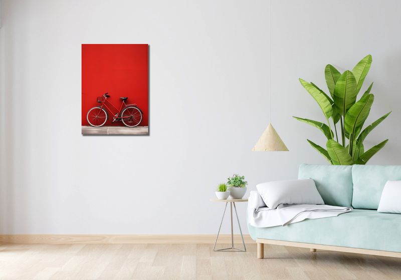Obraz 50x70cm Czerwony Rower zdjęcie 2