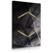 Obraz Na Płótnie Czarny Marmur Abstrakcja Styl Glamour 20cm x 30cm