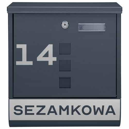 SKRZYNKA POCZTOWA NA LISTY POCZTĘ TUBA NA GAZETY ANTRACYT + NAPIS ADRES na Arena.pl
