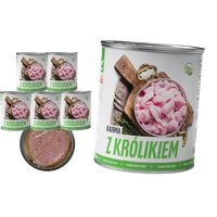 MOKRA KARMA DLA PSA TufTuf Puszka mielonka z królikiem ZESTAW 6x800g