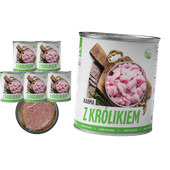 MOKRA KARMA DLA PSA TufTuf Puszka mielonka z królikiem ZESTAW 6x800g