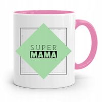 Kubek Różowy Prezent Dla Mamy Super Mama Prezent Z Nadrukiem Ze Zdjęciem