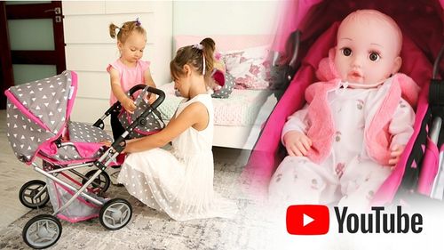 WÓZEK DLA LALEK GŁĘBOKI SPACERÓWKA GONDOLA 3w1 KINDERPLAY TORBA POŚCIEL na Arena.pl