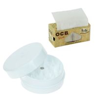 bibułki na rolce bletki ocb organic + młynek grinder akrylowy 50 mm
