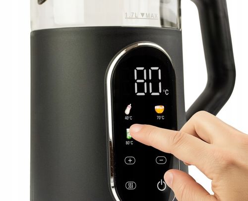 CZAJNIK ELEKTRYCZNY REGULACJA TEMPERATURY DIGITAL CZARNY 1,7L 2200W na Arena.pl