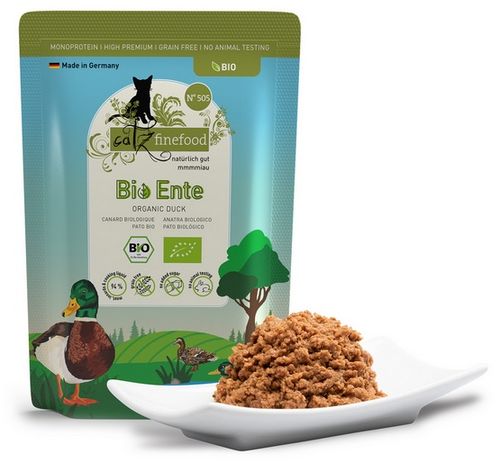 Monoproteinowa karma dla kota bez GMO Catz Finefood Bio N.505 KACZKA 85g na Arena.pl
