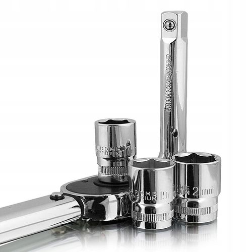 KLUCZ DYNAMOMETRYCZNY 1/2" 28-210NM + 3 CHROMOWANE NASADKI 17 19 21mm na Arena.pl