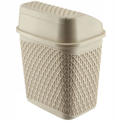 KADAX Kosz Na Śmieci Łazienkowy Beżowy 6,2L Uchylny Pojemnik na Arena.pl