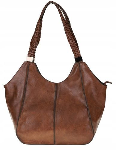 Torebka Damska na Ramię Włoskiej Marki Torba Miejska Shopper L16730 Brązowa na Arena.pl