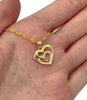 ZŁOTY NASZYJNIK SERCE ŁAŃCUSZEK ZAWIESZKA SREBRNY