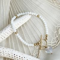 Bransoletka na rękę stal chirurgiczna pozłacana 14k złotem BST1421