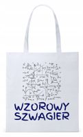 Torba Biała Eco Shopper Dla Szwagra Prezent Z Nadrukiem Ze Zdjęciem