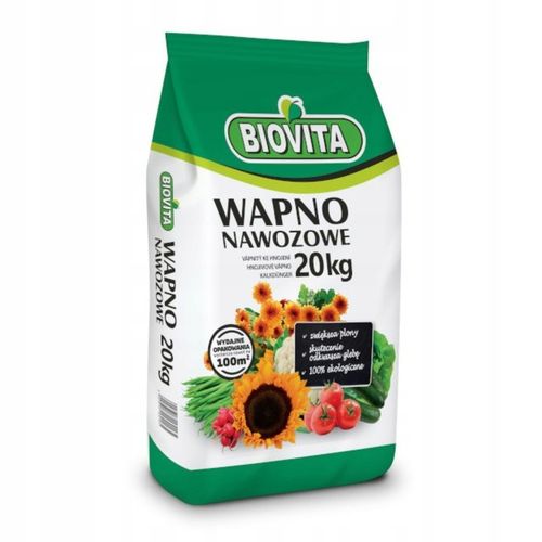 Wapno Nawozowe Pyliste Naturalne Źródło Wapnia dla Gleby 20kg Biovita na Arena.pl
