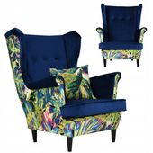 Fotel uszak Ari Print Duo skandynawski Family Meble tropikalny jungle