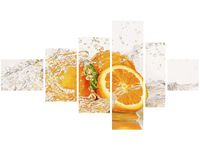 100CM 180CM OBRAZ 6 ELEM POMARAŃCZA WODZIE ŚCIENNY