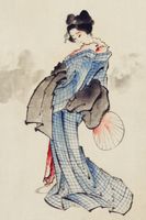 Plakat 40x60cm Gejsza Katsushika Hokusai Japoński Vintage do Salonu