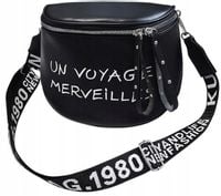 Damska skórzana torebka klasyczna kuferek na ramię  T19_Czarny