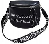 Damska skórzana torebka klasyczna kuferek na ramię  T19_Czarny