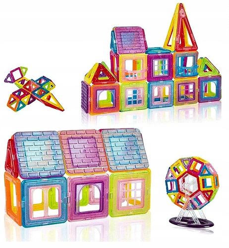 Edukacyjne Konstrukcyjne KLOCKI MAGNETYCZNE 114 e Kuferek certyfikat GRATIS na Arena.pl