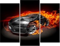 60 90CM OBRAZ 3 ELEM SPORTOWY WÓZ ŚCIENNY DRUK PŁÓTNO