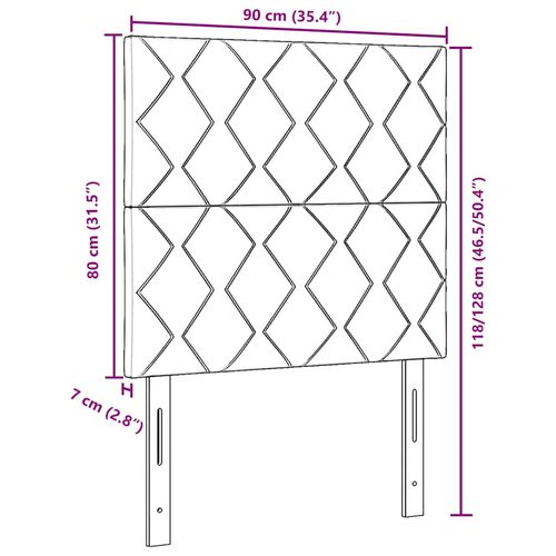 Wezgłowie LED Ze LED Lights Geometric granatowy 90 cm Aksamit na Arena.pl