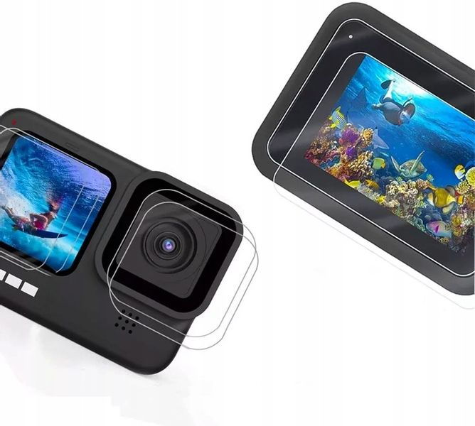 Szkło Hartowane na Ekrany Obiektyw Zestaw 3 Komplety do GoPro 12 11 10 9 zdjęcie 6