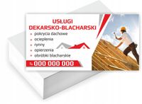 Wizytówki firmowe PROJEKT GRATIS 200 sztuk USŁUGI DEKARSKO-BLACHARSKIE