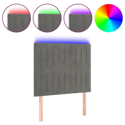 Zagłówek do łóżka z LED, jasnoszary, 90x5x118/128 cm, aksamit na Arena.pl