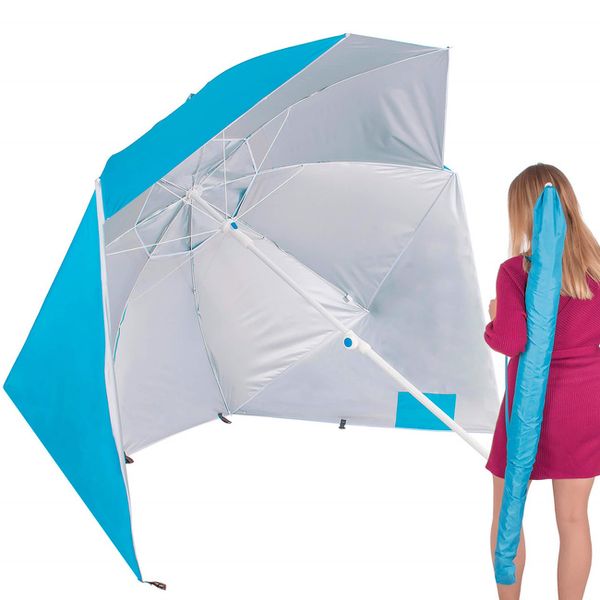 Parasol plażowy 180 cm namiot niebieski zdjęcie 5