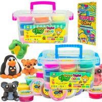 2x Magiczna Plastelina PIANKOLINA MASA POLIMEROWA 24SZT +WALIZKA +AKCESORIA