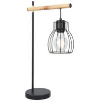 Druciana LAMPKA biurkowa BERNITA 41-80059 Candellux stojąca LAMPA stołowa metalowa czarna drewno
