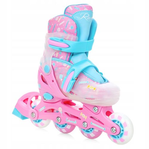 Rolki Wrotki 3w1 Regulowane RAVEN Caramell 34-37 Kółko LED na Arena.pl