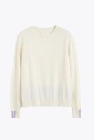 CHINTI & PARKER Kremowy sweter z bawełny w prążki L