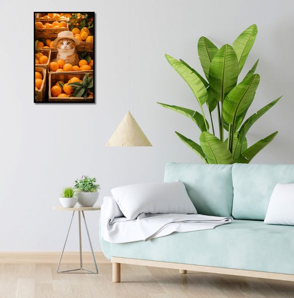 Plakat 40x60cm Kot w Pomarańczach zdjęcie 4