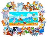 Zwierzęta Świata magnes układanka magnetyczna 81 szt