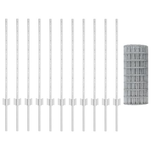 Ogrodzenie z słupkami Srebrny 0.8 x 25 m Stal na Arena.pl