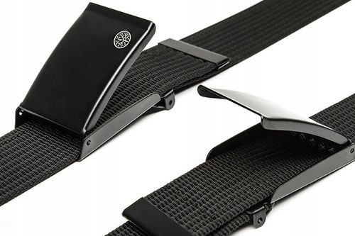 BETLEWSKI pasek męski parciany materiałowy do spodni jeansów pas czarny M na Arena.pl