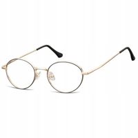 Okulary zaokrąglone KOREKCYJNE Oprawki zerówki Optyczne SUNOPTIC Złote